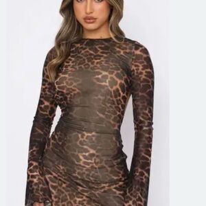 Leopard Print Long Sleeve Dress